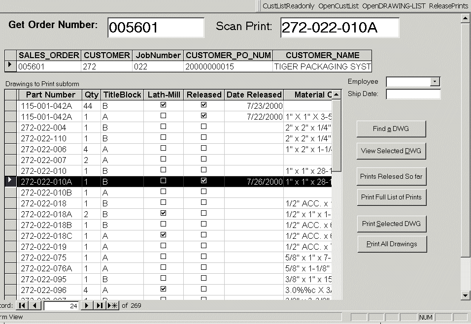 access database examples job tracking database